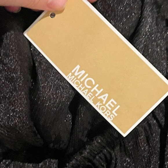 Michael Michael Kors NWT black snakeskin handkerchief hem jacquard to blouse - Picture 4 of 9